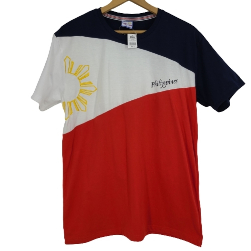 My Philippines Embroidered Color Block Sun Tee L
